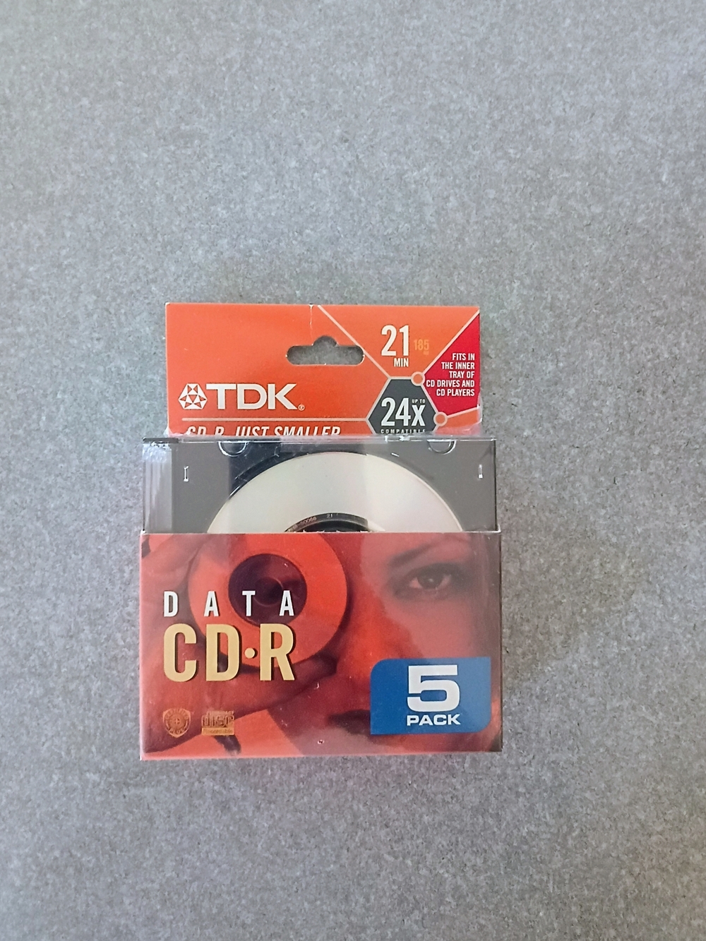 Vintage TDK Mini CD-R 5 Pack 21 Min 185MB Sealed Y2K Retro Tech Media